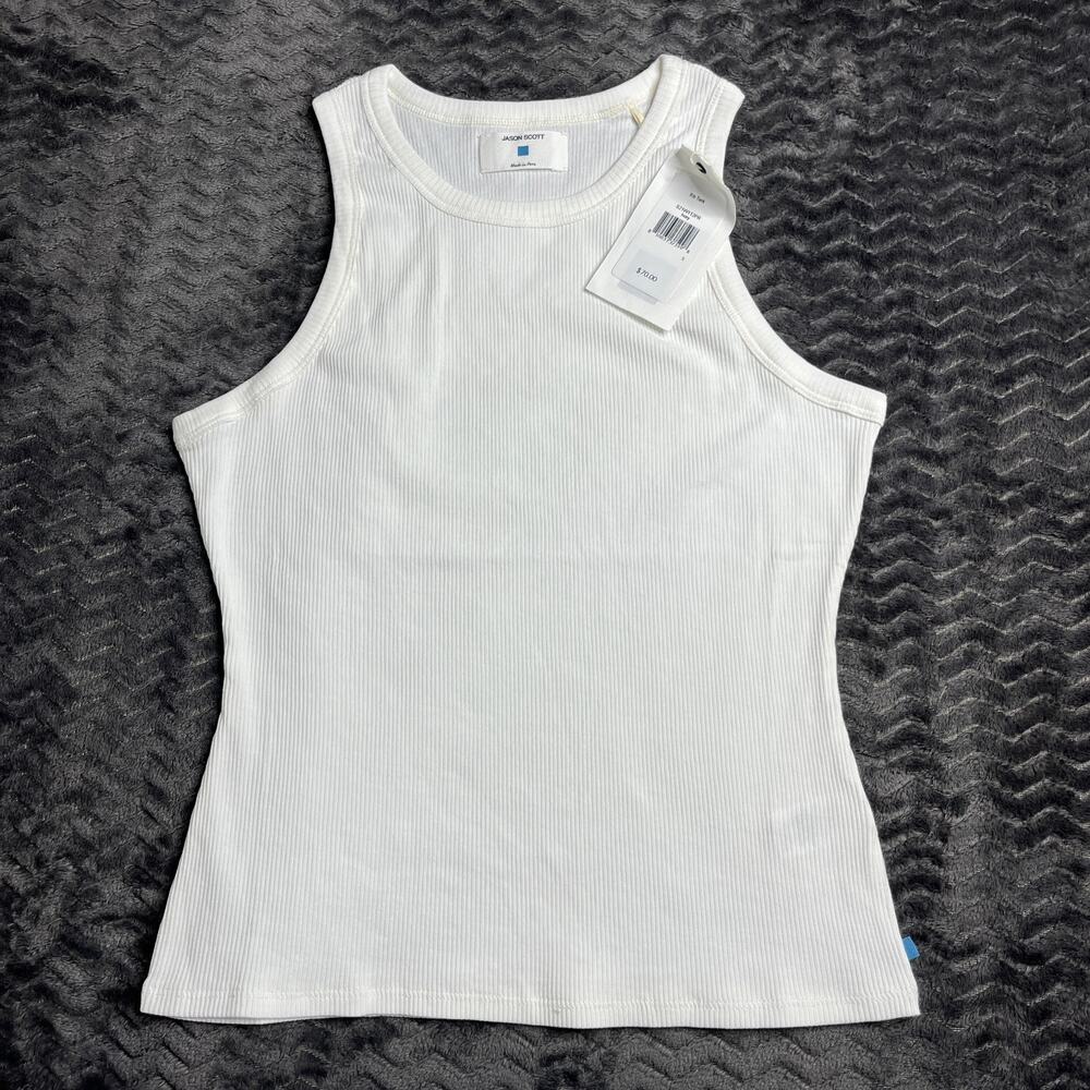 Jason Scott rib Tank Top white size Small NWT